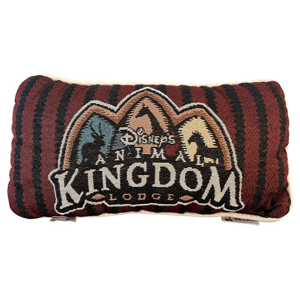 RARE! Animal Kingdom Lodge Decorative Pillow, Made in USA, Disney World, VINTAGE